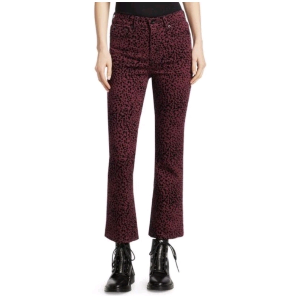 Rag & Bone Cheetah Hana Ankle Jeans Women's Size 32 Strech Animal Print NEW $275